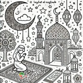 نقاشی کودکانه شب لیله الرغائب | بهترین نقاشی برای شب آرزوها